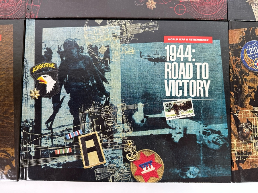 Four World War II Stamp Hardcover Books With Mint Stamps 1941-1943 & Two 1944 & 1945 Stamp Books Without Stamps [Photo 7]