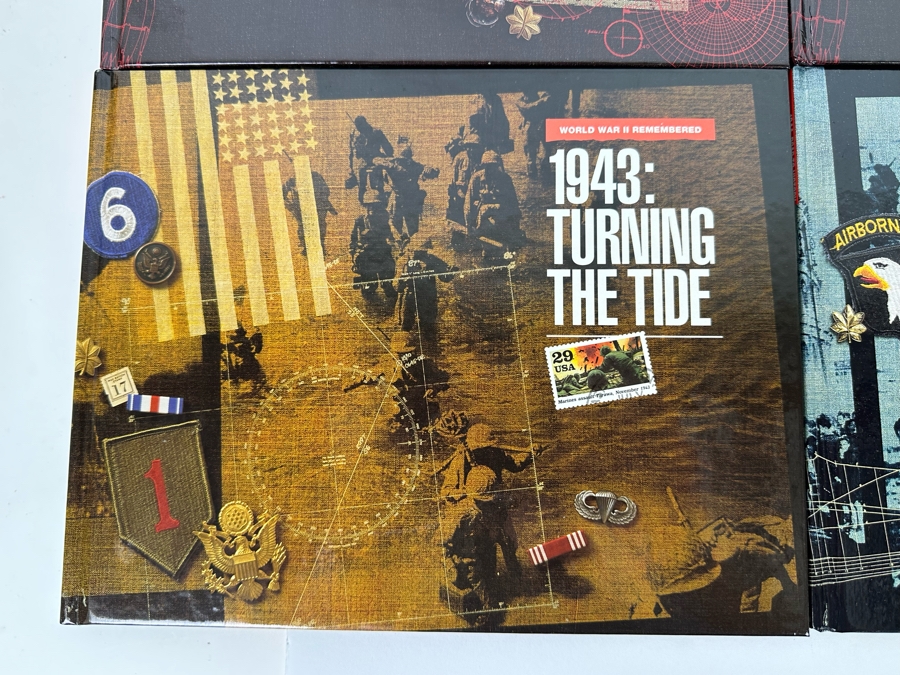 Four World War II Stamp Hardcover Books With Mint Stamps 1941-1943 & Two 1944 & 1945 Stamp Books Without Stamps [Photo 6]