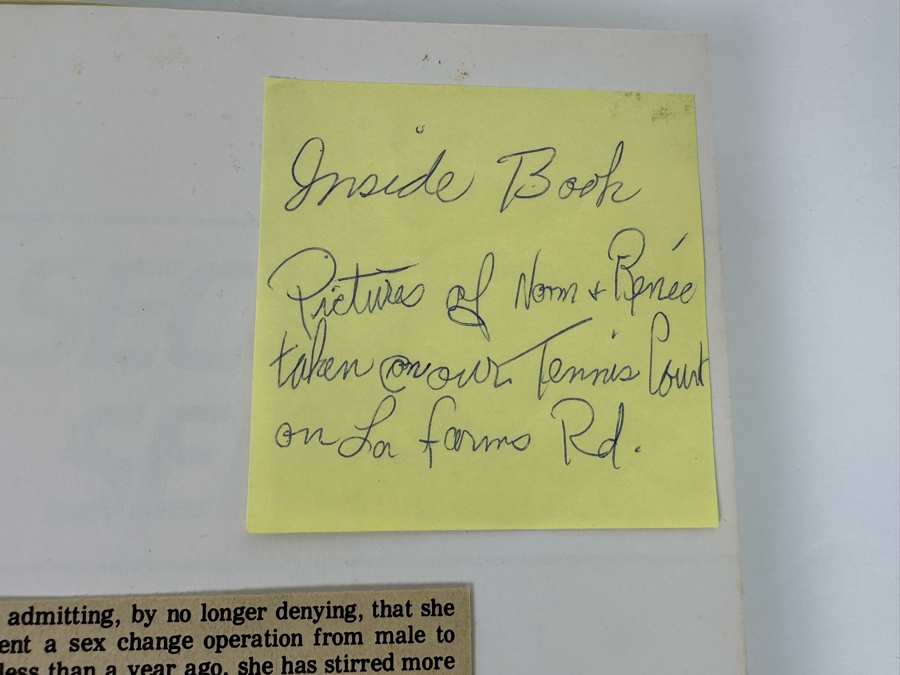 First Edition Hardcover Book Second Serve The Renee Richards Story By Renee Richards [Photo 5]