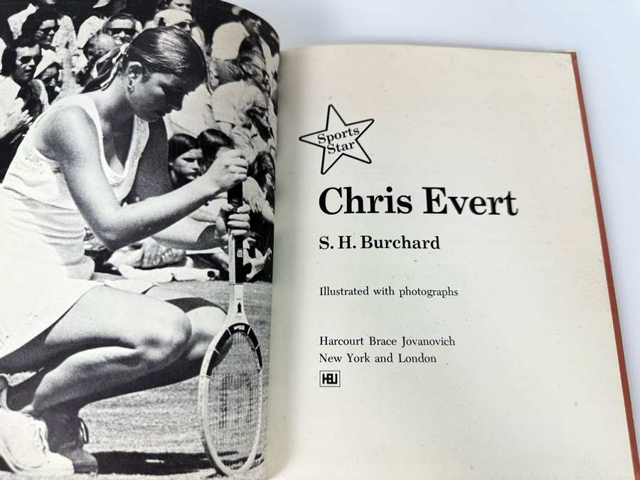 First Edition Hardcover Book Chris Evert By Sue H. Burchard Illustrated With Photographs 1976 Tennis Sports Star [Photo 3]