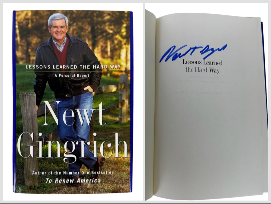 Signed First Edition Hardcover Book Lessons Learned The Hard Way A Personal Report Signed By Newt Gingrich 1998 [Photo 1]