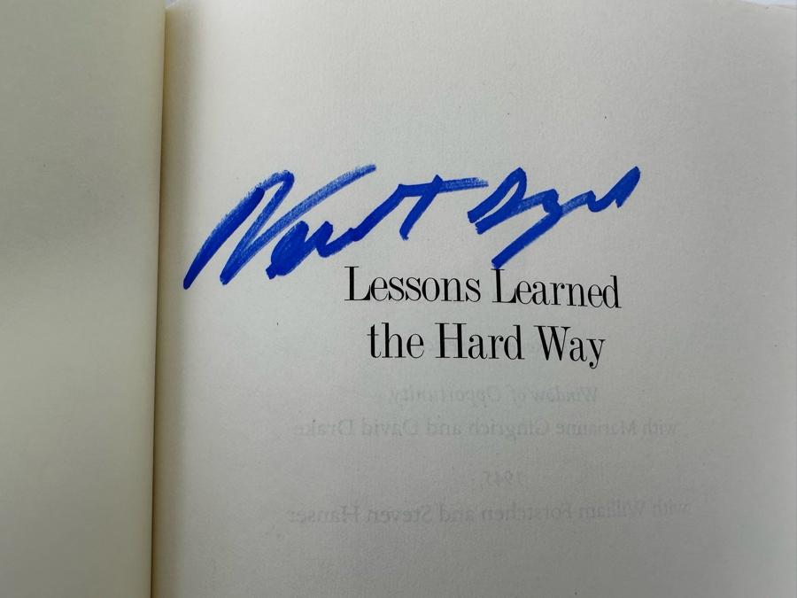 Signed First Edition Hardcover Book Lessons Learned The Hard Way A Personal Report Signed By Newt Gingrich 1998 [Photo 6]