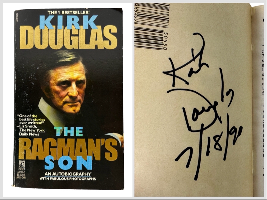 Signed Paperback Book The Ragman's Son An Autobiography With Photographs Signed By Kirk Douglas [Photo 1]