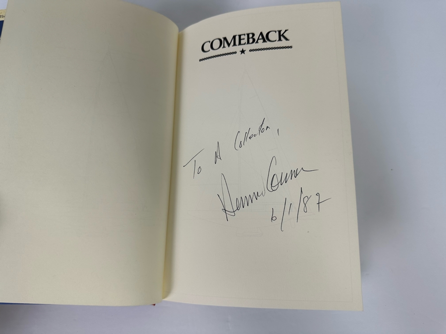 Signed First Edition Hardcover Book Comeback My Race For The America's Cup Signed By Dennis Conner With Pair Of America's Cup First Day Stamp Covers [Photo 6]