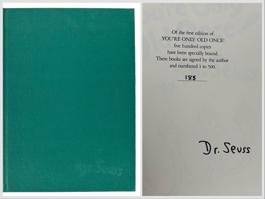 Signed Limited First Edition Hardcover Specially Bound Book With Slipcase You're Only Old Once! By Dr. Seuss A Book For Obsolete Children 1986 Numbered 185 Of 500 Signed By Dr. Seuss [Photo 1]