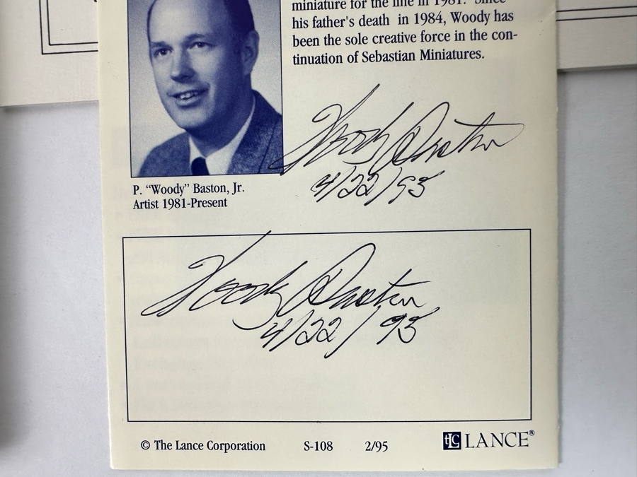 Signed Limited Edition Hardcover Book The Sebastian Miniature Collection Signed By Dr. Glenn S. Johnson And Woody Baston [Photo 7]