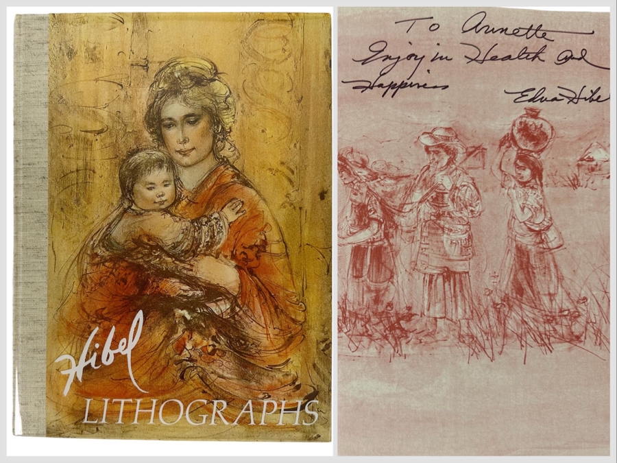 Signed First Priting Edition Hardcover Book Hibel Lithographs Signed By Edna Hibel 1977 [Photo 1]