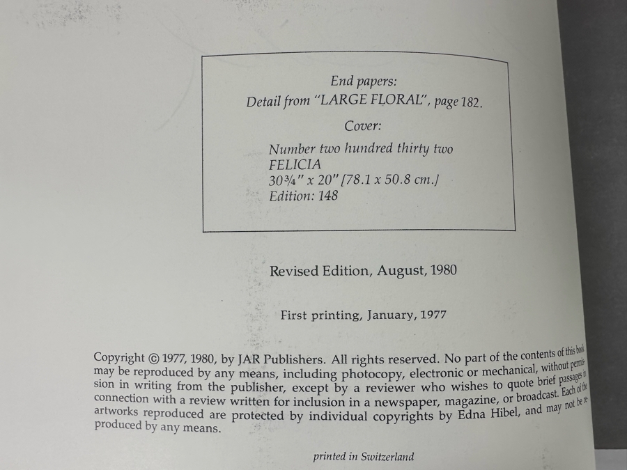 Signed Revised Edition Hardcover Book Hibel Lithographs Signed By Edna Hibel 1980 [Photo 9]