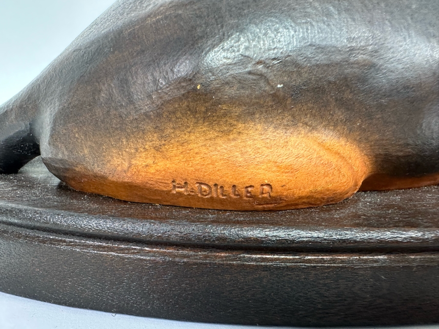 Helmut Diller (1911-1984) Rare Carved Wooden German Shepherd Wood Carving By ANRI Italy 12.5W X 6D X 7.5H [Photo 13]
