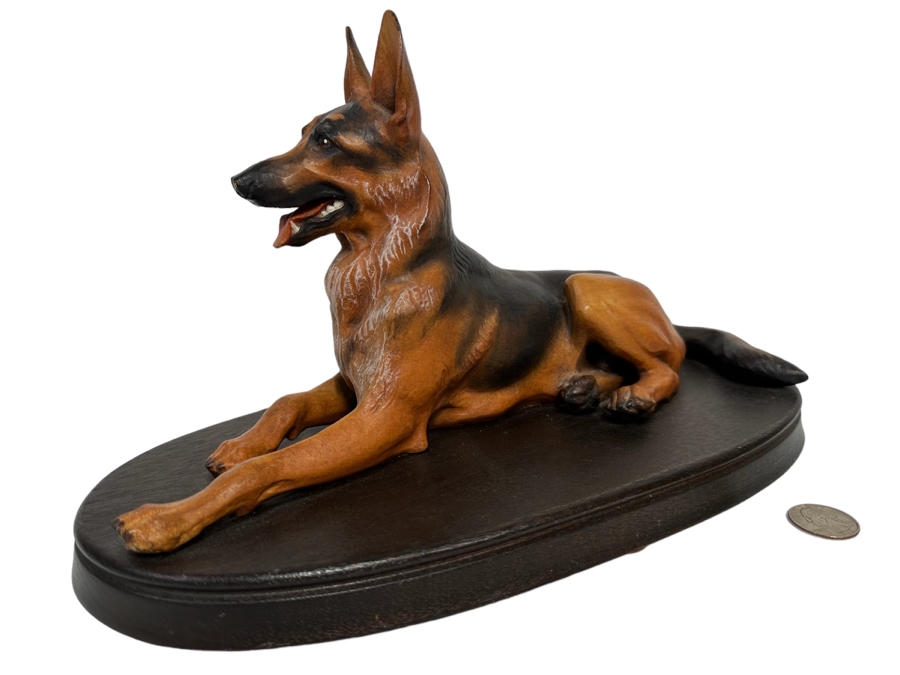 Helmut Diller (1911-1984) Rare Carved Wooden German Shepherd Wood Carving By ANRI Italy 12.5W X 6D X 7.5H [Photo 1]