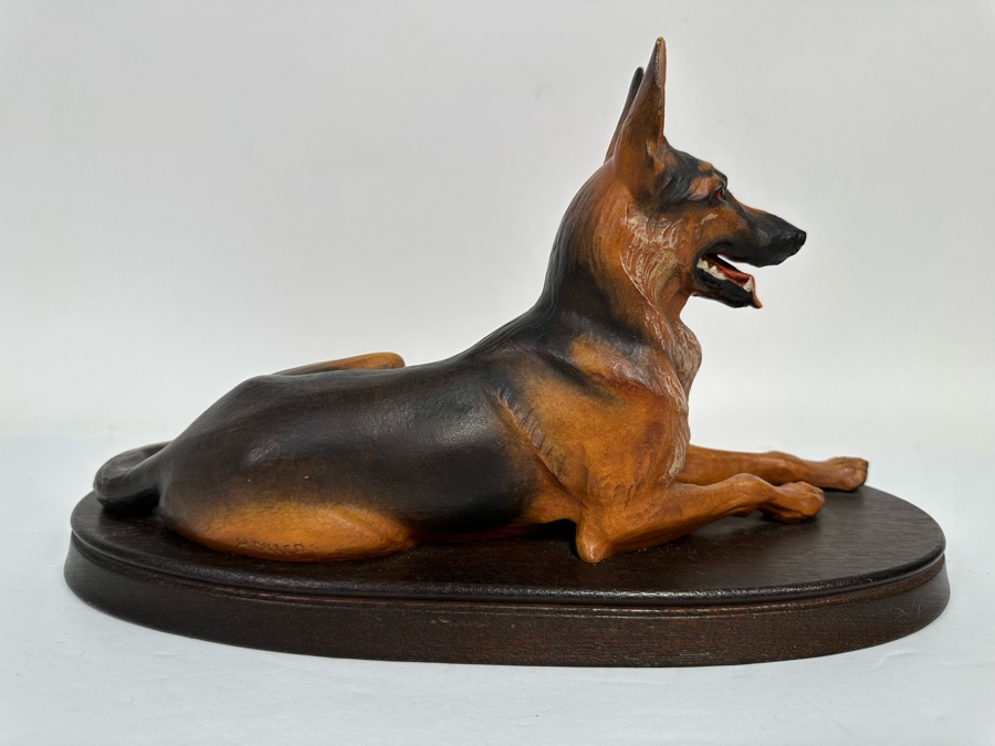 Helmut Diller (1911-1984) Rare Carved Wooden German Shepherd Wood Carving By ANRI Italy 12.5W X 6D X 7.5H [Photo 11]