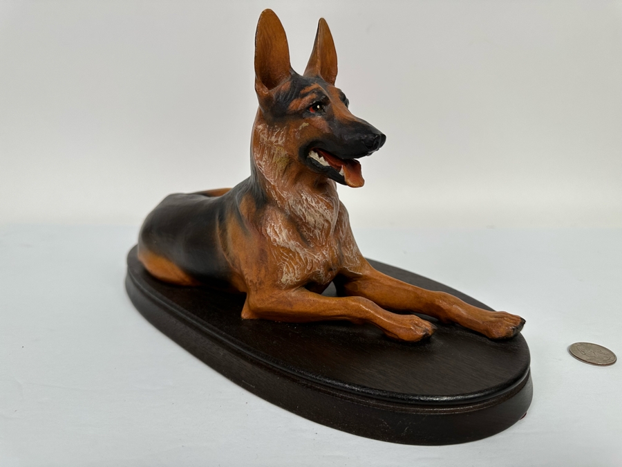 Helmut Diller (1911-1984) Rare Carved Wooden German Shepherd Wood Carving By ANRI Italy 12.5W X 6D X 7.5H [Photo 9]