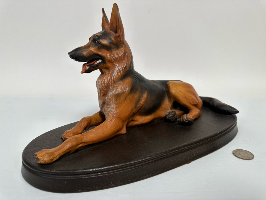 Helmut Diller (1911-1984) Rare Carved Wooden German Shepherd Wood Carving By ANRI Italy 12.5W X 6D X 7.5H [Photo 6]