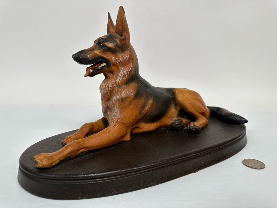 Helmut Diller (1911-1984) Rare Carved Wooden German Shepherd Wood Carving By ANRI Italy 12.5W X 6D X 7.5H [Photo 5]