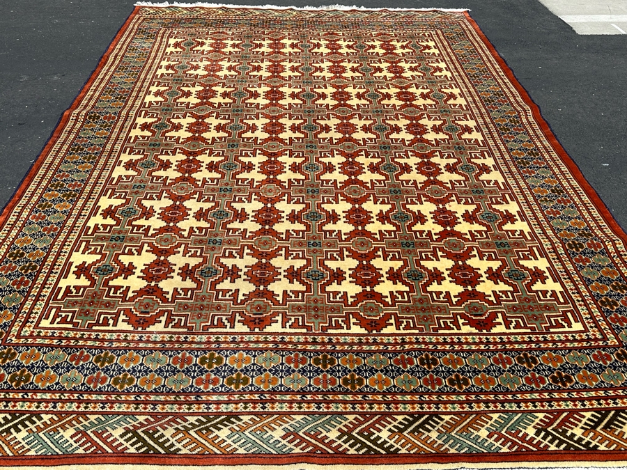 Hand Knotted Wool Area Rug From Iran Shamsi's Carpet Geometric Design 98 X 141 [Photo 4]