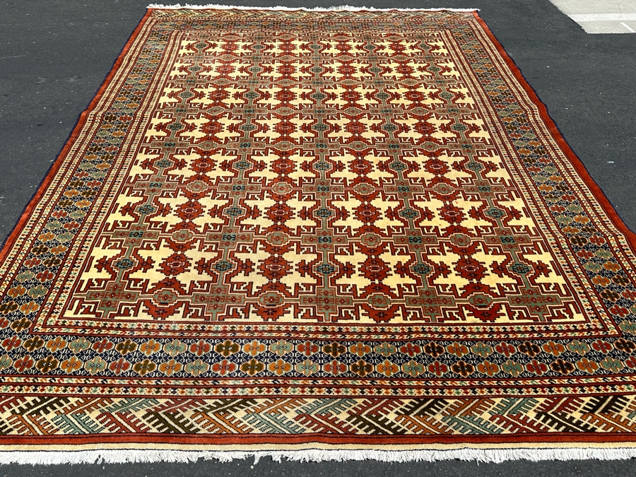 Hand Knotted Wool Area Rug From Iran Shamsi's Carpet Geometric Design 98 X 141 [Photo 5]