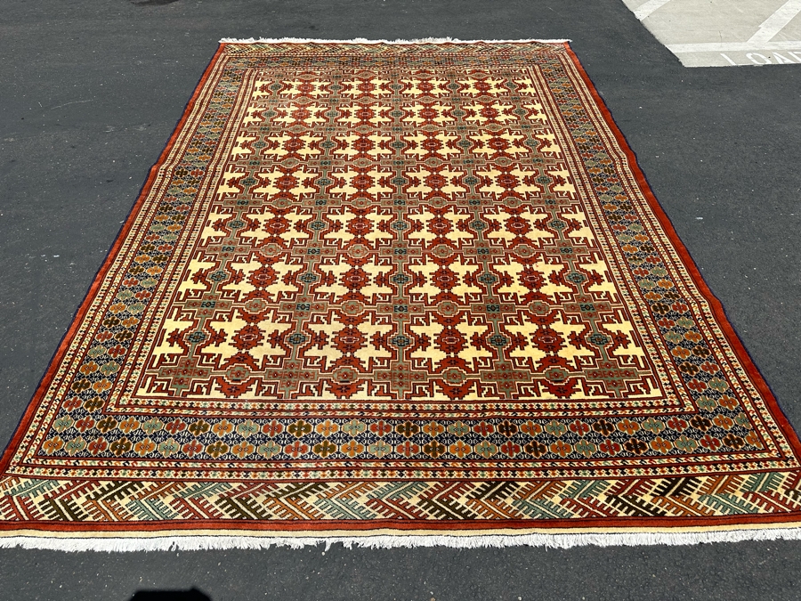 Hand Knotted Wool Area Rug From Iran Shamsi's Carpet Geometric Design 98 X 141 [Photo 2]