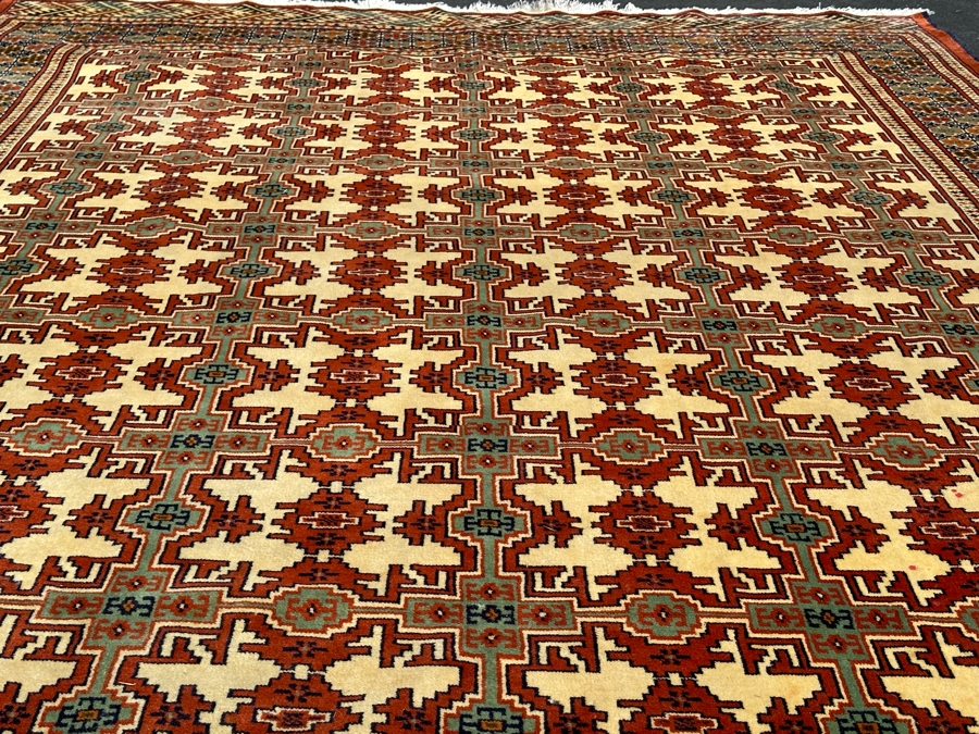 Hand Knotted Wool Area Rug From Iran Shamsi's Carpet Geometric Design 98 X 141 [Photo 9]