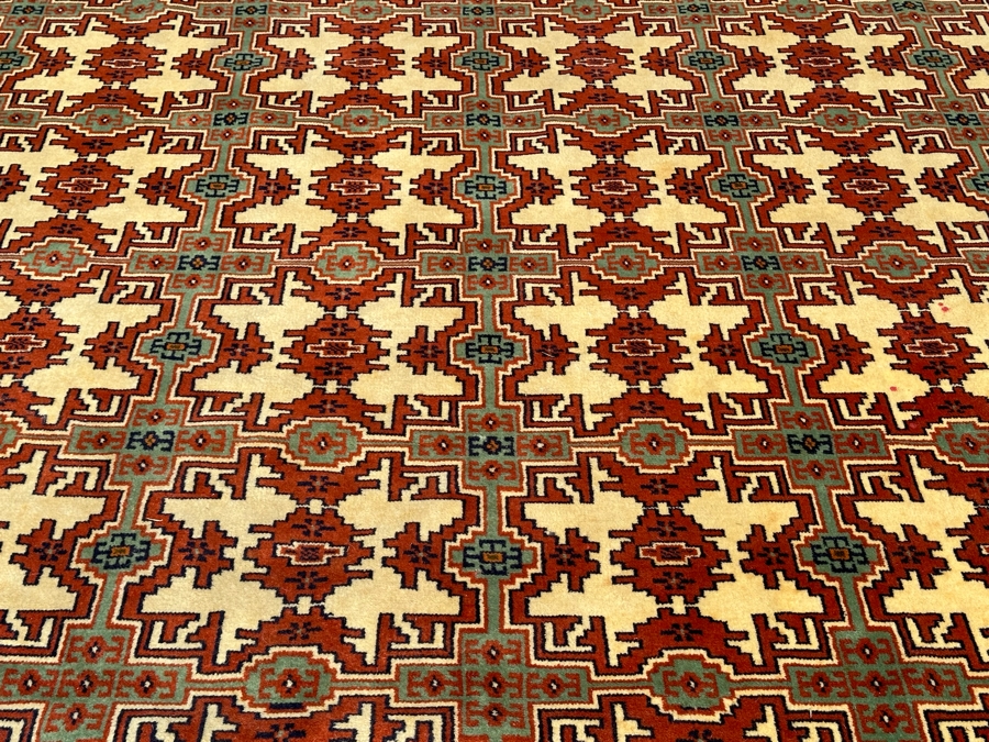 Hand Knotted Wool Area Rug From Iran Shamsi's Carpet Geometric Design 98 X 141 [Photo 8]