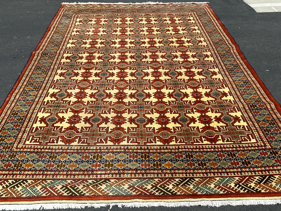 Hand Knotted Wool Area Rug From Iran Shamsi's Carpet Geometric Design 98 X 141 [Photo 6]