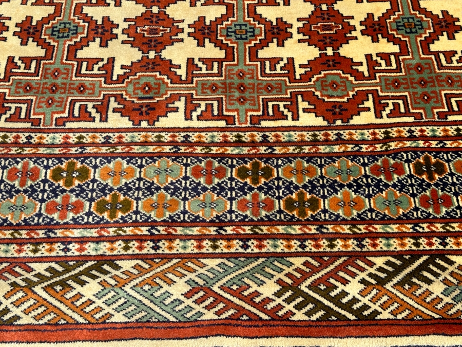 Hand Knotted Wool Area Rug From Iran Shamsi's Carpet Geometric Design 98 X 141 [Photo 7]