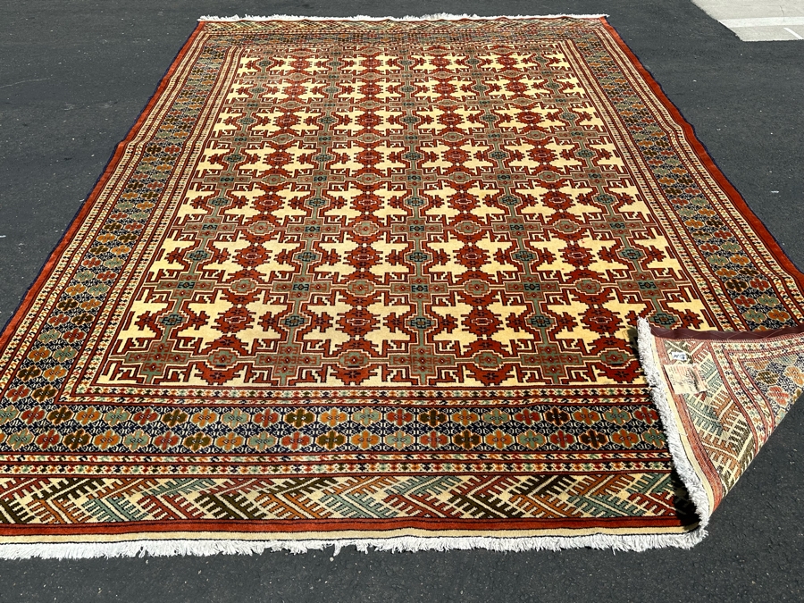 Hand Knotted Wool Area Rug From Iran Shamsi's Carpet Geometric Design 98 X 141 [Photo 10]