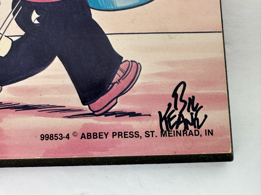 Signed Bil Keane Cartoonist For Family Circus Charming Wall Plaque Blessed Are The Cleaner-Uppers Signed Lower Right 14 X 9 [Photo 5]