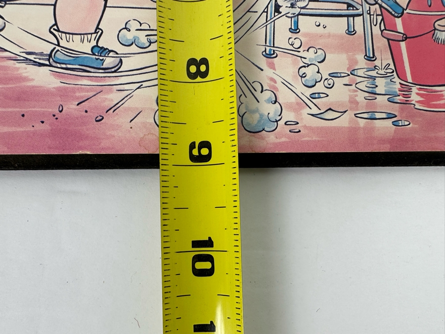 Signed Bil Keane Cartoonist For Family Circus Charming Wall Plaque Blessed Are The Cleaner-Uppers Signed Lower Right 14 X 9 [Photo 12]