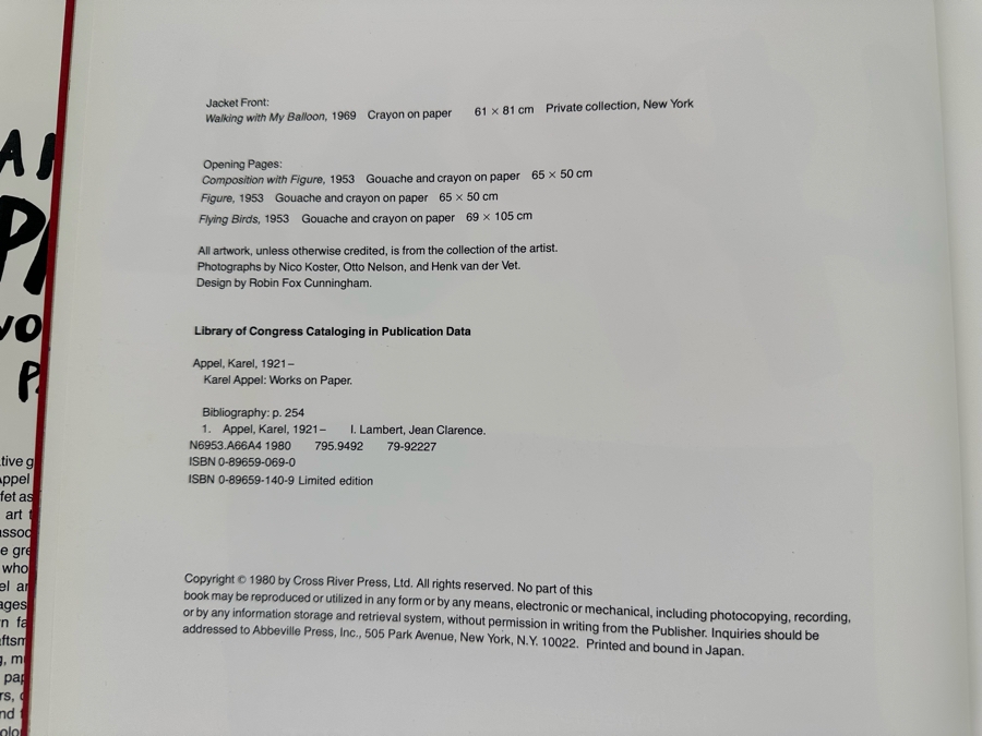 First Edition Hardcover Book Karel Appel Works On Paper 1980 [Photo 9]