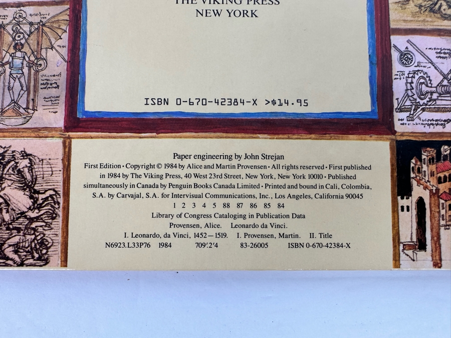 First Edition Leonardo Da Vinci Pop-Up Book 1984 [Photo 10]