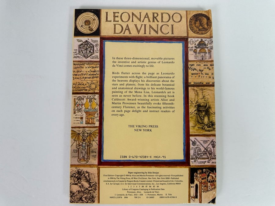 First Edition Leonardo Da Vinci Pop-Up Book 1984 [Photo 9]