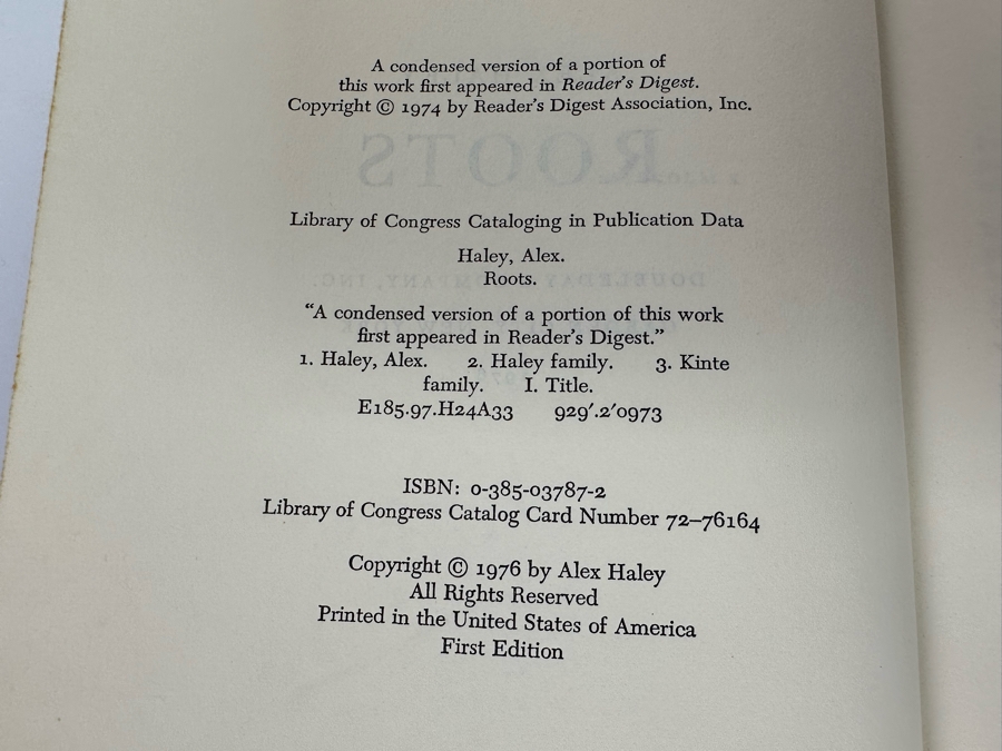 First Edition Hardcover Book Roots By Alex Haley 1976 [Photo 7]