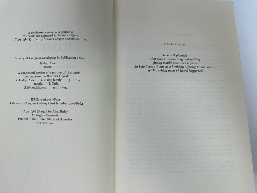 First Edition Hardcover Book Roots By Alex Haley 1976 [Photo 8]