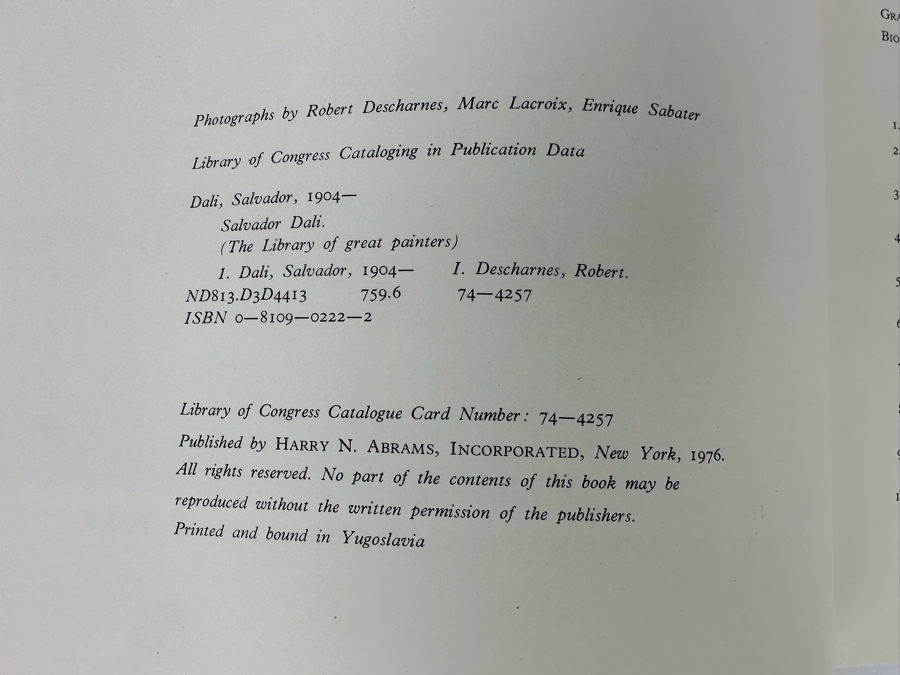 First Edition Hardcover Book Salvador Dali By Robert Descharnes 1976 [Photo 7]
