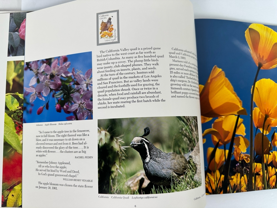 1982 U.S. Postal Service Birds And Flowers Of The Fifty States Hardcover Book With Mint Stamps [Photo 8]