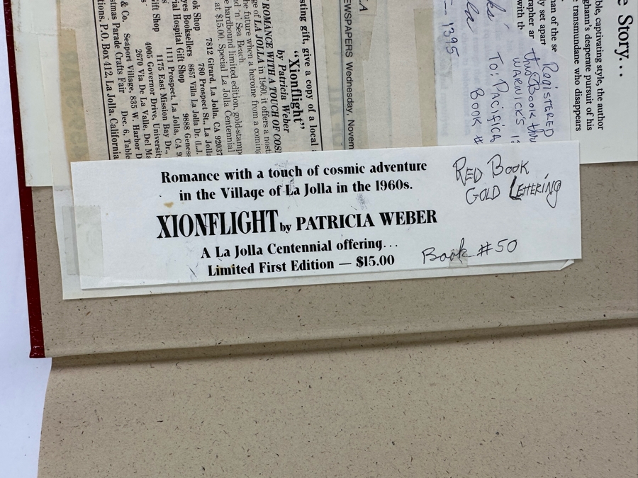 Limited First Edition Hardcover Book Xionflight By Patricia Weber 1986 [Photo 5]