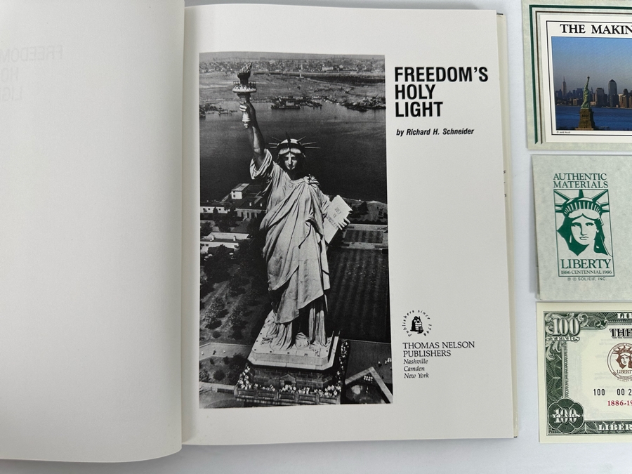 First Edition Hardcover Book Freedom's Holy Light By Richard H. Schneider With A Liberty Banknote [Photo 6]
