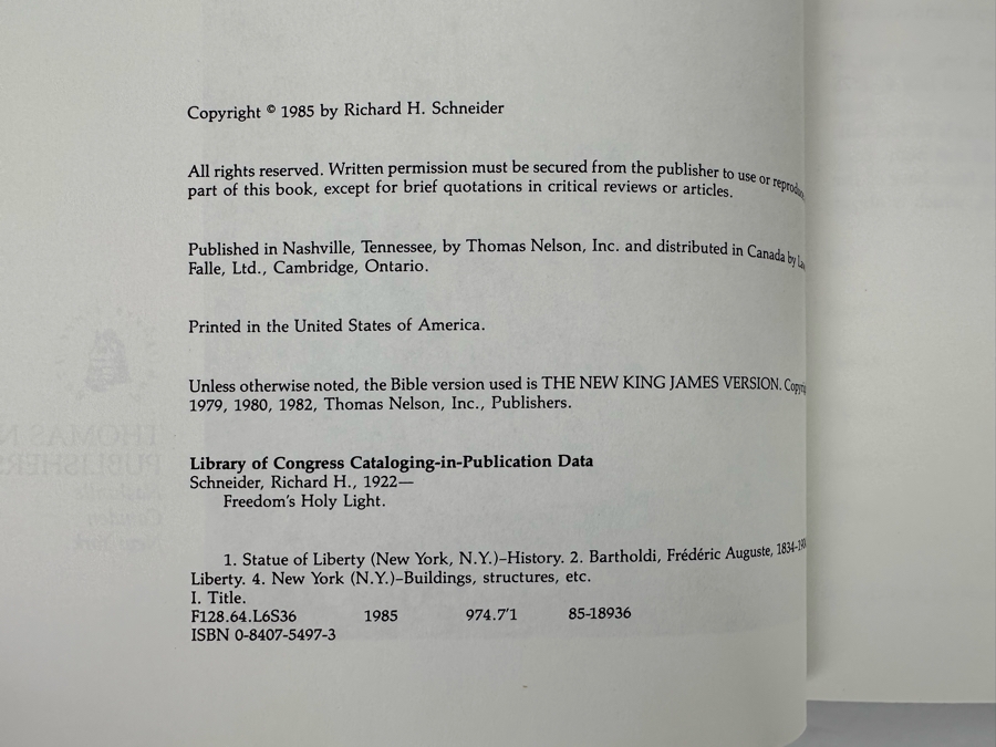 First Edition Hardcover Book Freedom's Holy Light By Richard H. Schneider With A Liberty Banknote [Photo 7]