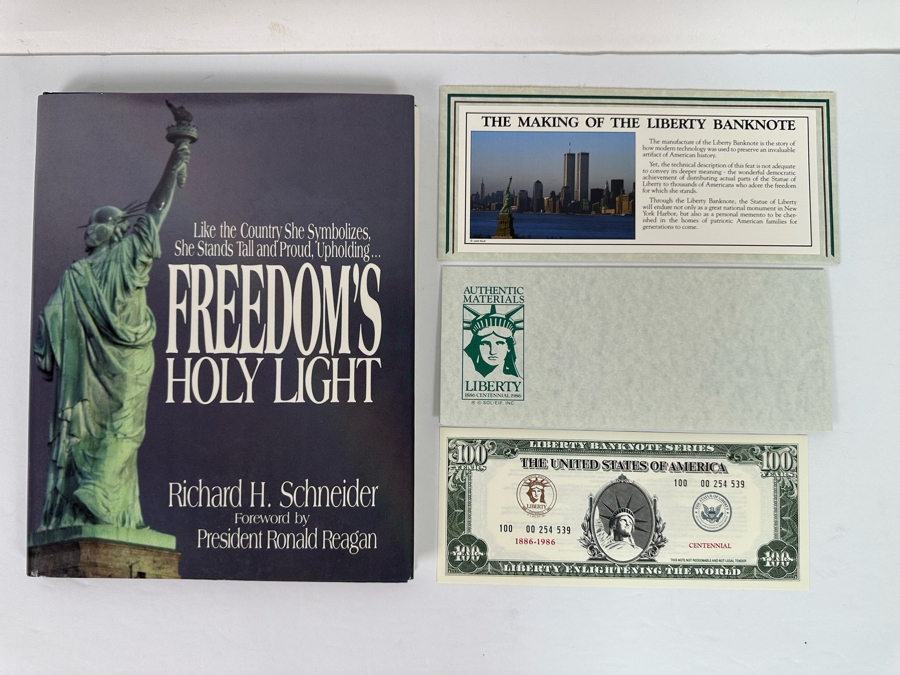 First Edition Hardcover Book Freedom's Holy Light By Richard H. Schneider With A Liberty Banknote [Photo 2]