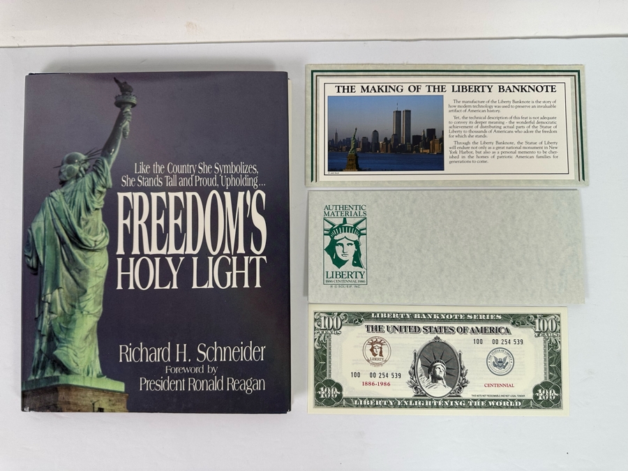 First Edition Hardcover Book Freedom's Holy Light By Richard H. Schneider With A Liberty Banknote [Photo 3]
