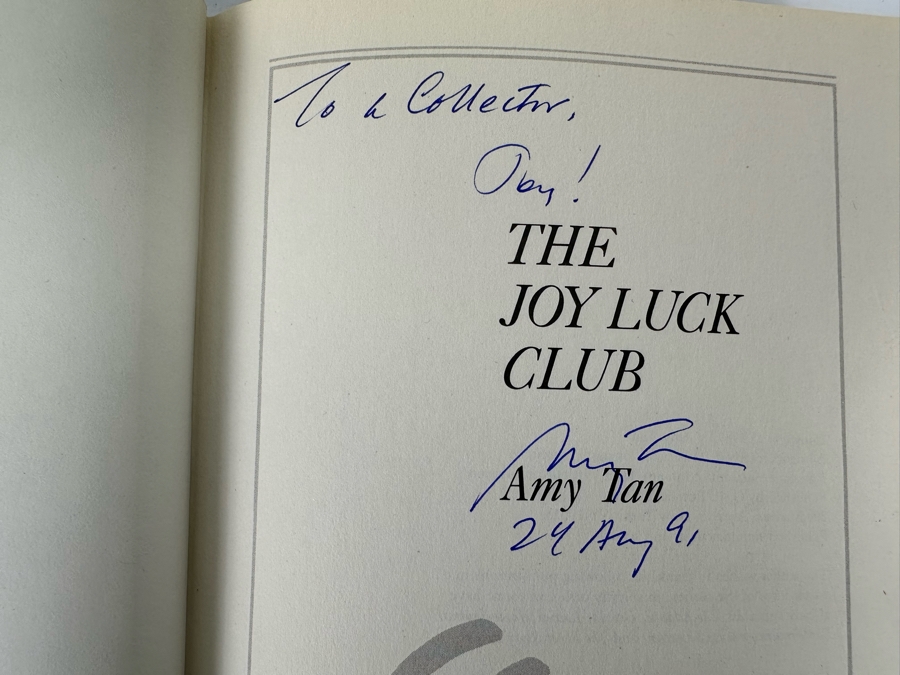 Signed First Edition Hardcover Book The Joy Luck Club Signed By Amy Tan 1989 [Photo 8]