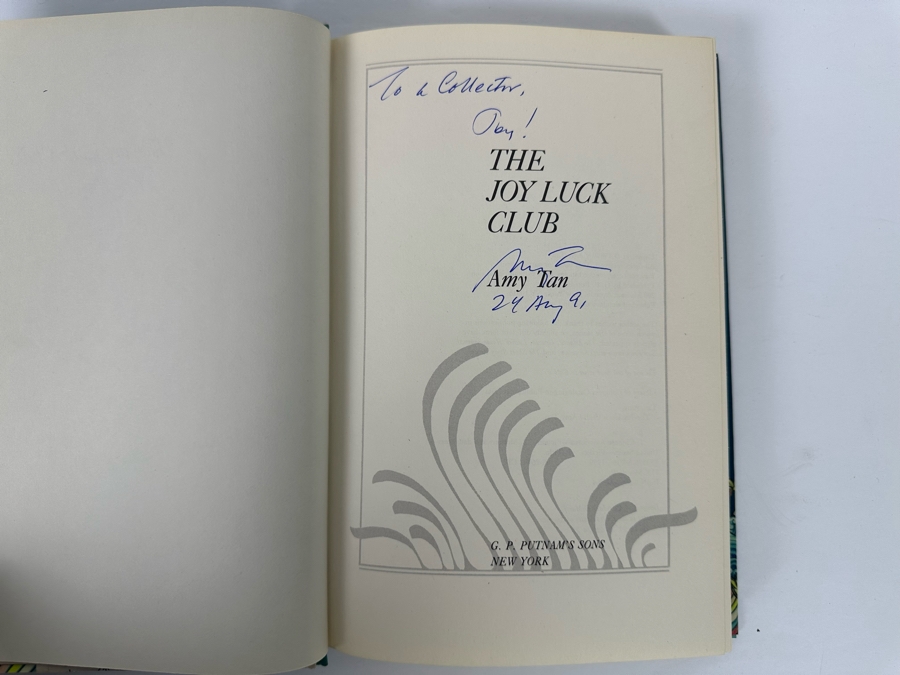 Signed First Edition Hardcover Book The Joy Luck Club Signed By Amy Tan 1989 [Photo 6]