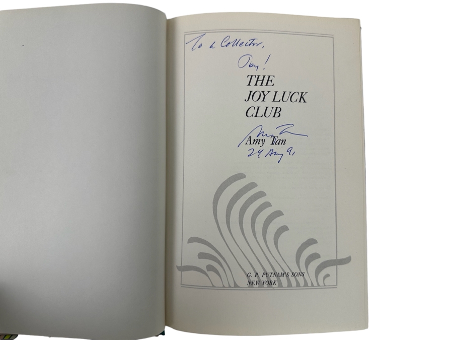 Signed First Edition Hardcover Book The Joy Luck Club Signed By Amy Tan 1989 [Photo 2]