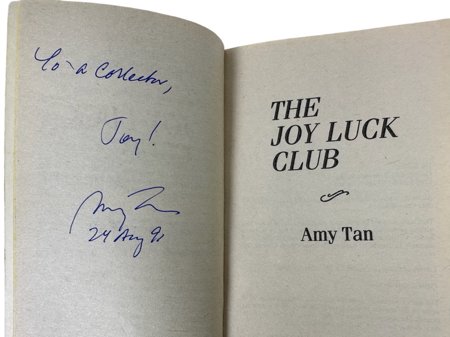 Signed Paperback Book The Joy Luck Club Signed By Amy Tan 1990 [Photo 2]