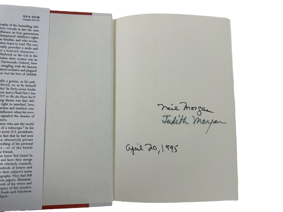 Signed First Edition Hardcover Book Dr. Seuss & Mr. Geisel A Biography Signed By Judith Morgan & Neil Morgan 1995 [Photo 2]