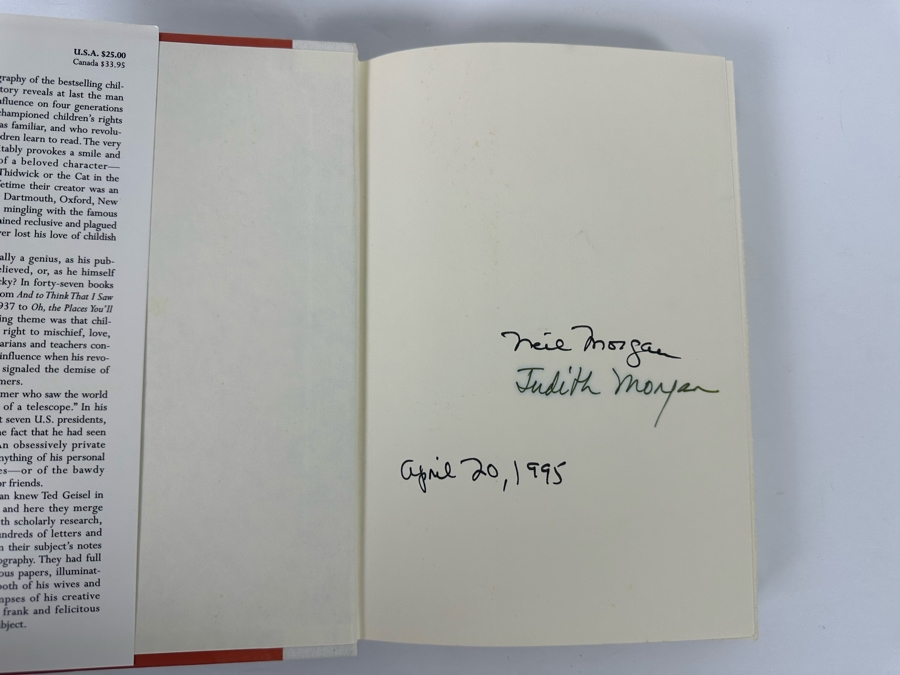 Signed First Edition Hardcover Book Dr. Seuss & Mr. Geisel A Biography Signed By Judith Morgan & Neil Morgan 1995 [Photo 5]