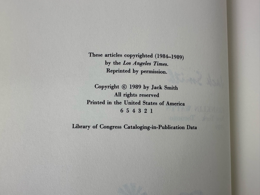 Signed First Edition Hardcover Book Alive In LaLaLand Signed By Jack Smith 1989 [Photo 9]