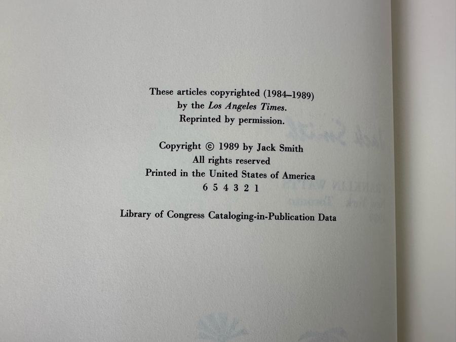 Signed First Edition Hardcover Book Alive In LaLaLand Signed By Jack Smith 1989 [Photo 10]