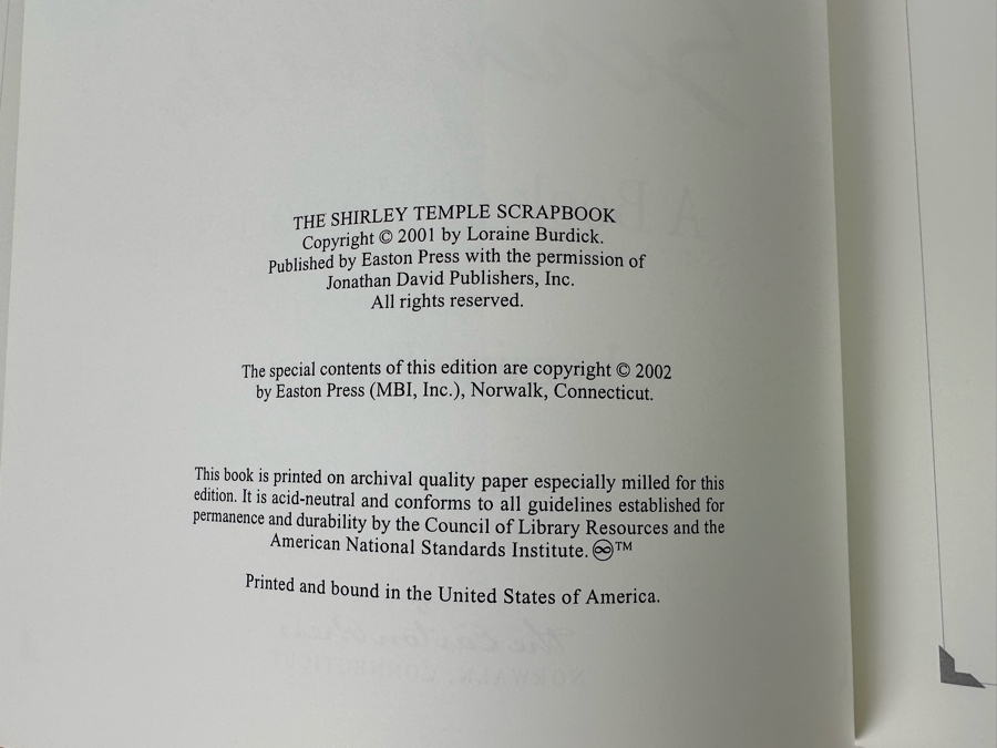 Signed Leather-Bound Hardcover Easton Press Book The Shirley Temple Scrapbook A Book Of Memories Personally Signed By Shirley Temple Black With Additional Certificate Of Authenticity Signed By Shirley Temple 2002 [Photo 12]