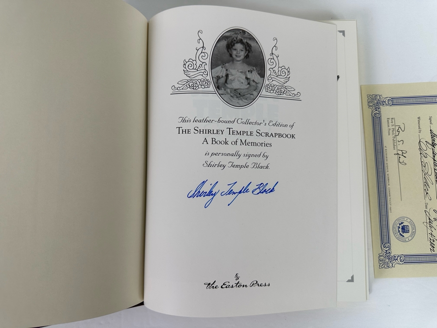Signed Leather-Bound Hardcover Easton Press Book The Shirley Temple Scrapbook A Book Of Memories Personally Signed By Shirley Temple Black With Additional Certificate Of Authenticity Signed By Shirley Temple 2002 [Photo 6]